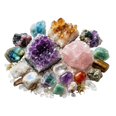 Collection Of Raw Crystals