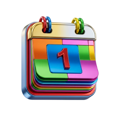 Colorful 3D Icon Calendar