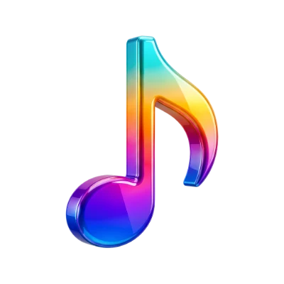Colorful 3D Music Note Icon