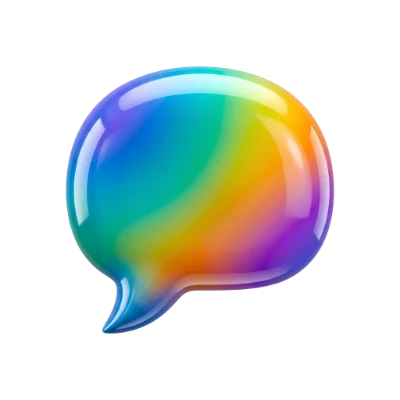 Colorful 3D Speech Bubble Icon