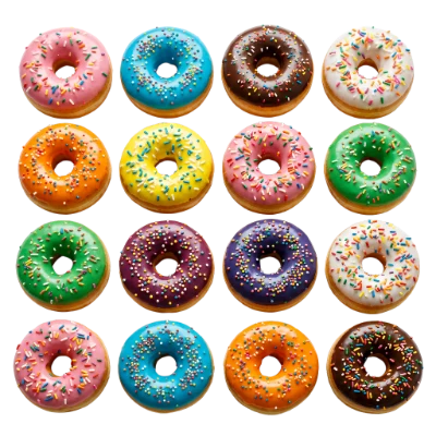 Colorful Glazed Donuts Collection