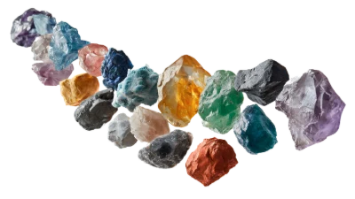 Colorful Raw Gemstones Collection