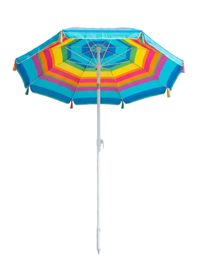 Colorful Striped Beach Umbrella