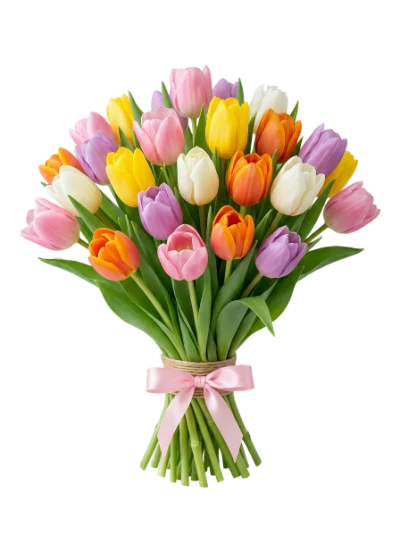 Colorful Tulip Flower Bouquet