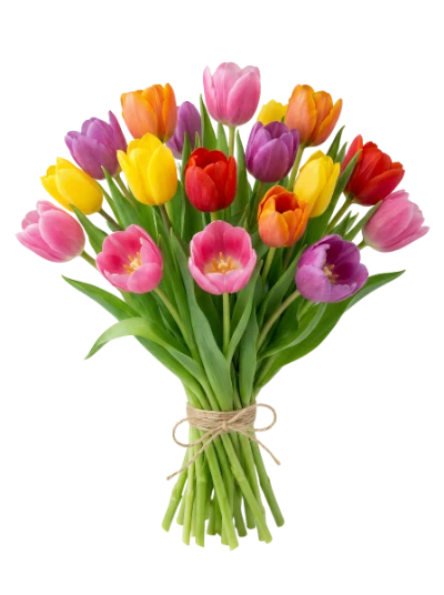 Colorful Tulip Flower Bouquet