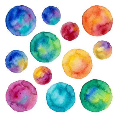 Colorful Watercolor Circles Set