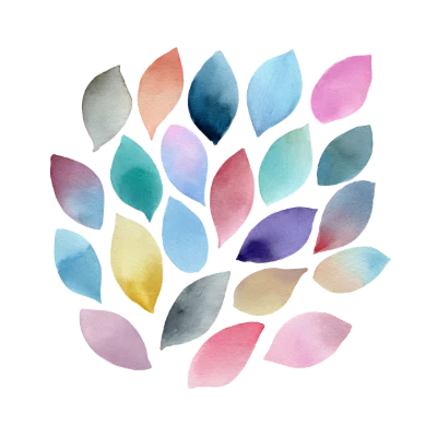 Colorful Watercolor Petals Set