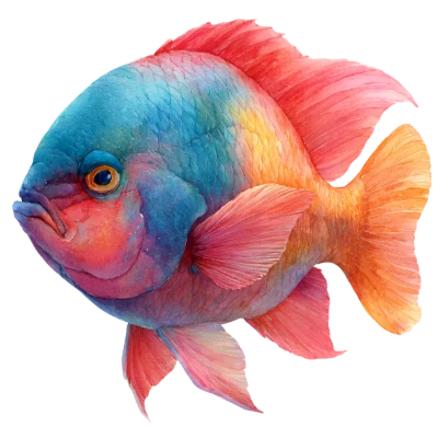 Colorful Watercolor Tropical Fish