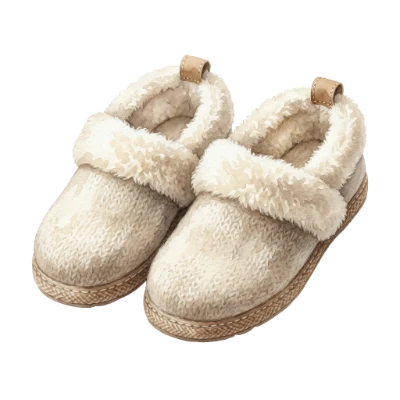 Cozy Watercolor Winter Slippers