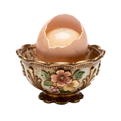 Cracked Egg In Bowl