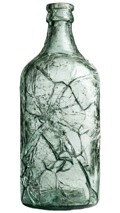 Cracked Glass Bottle