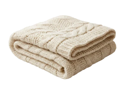 Cream Cable Knit Blanket