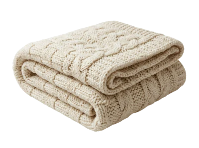 Cream Cable Knit Blanket