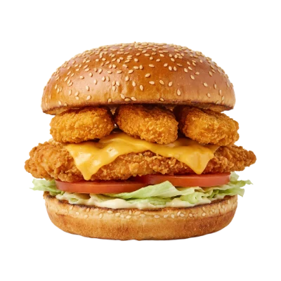 Crispy Chicken Nugget Burger