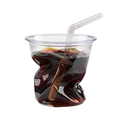 Crushed Plastic Cup Soda