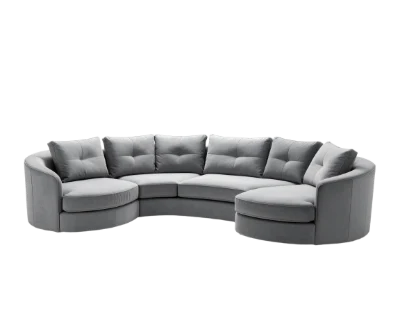Curved Grey Sectional Sofa