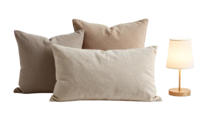 Decorative Pillows And Lamp