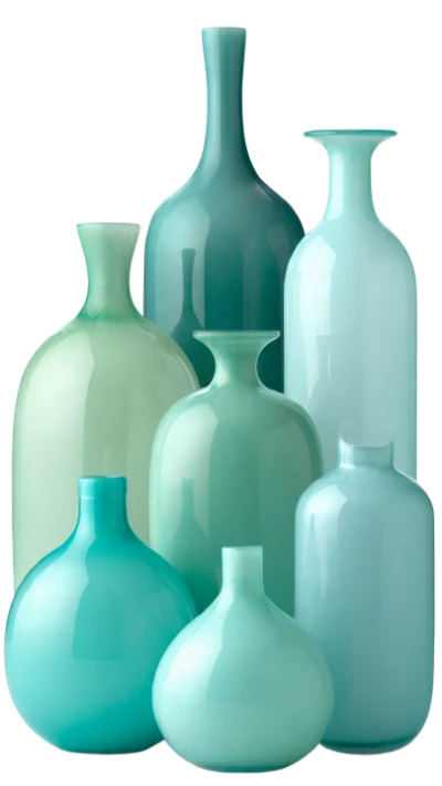 Decorative Teal Glass Vases
