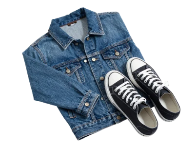 Denim Jacket And Sneakers