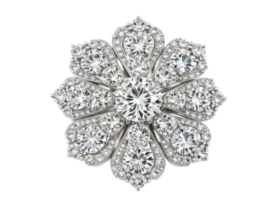 Diamond Flower Brooch