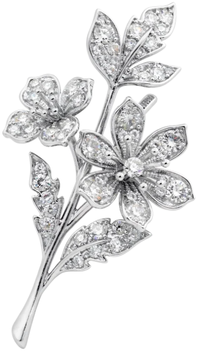 Diamond Flower Brooch