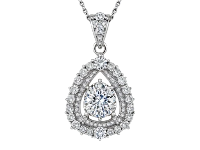 Diamond Teardrop Pendant Necklace