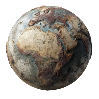 Distressed Earth Globe 3D