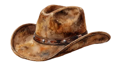Distressed Leather Cowboy Hat