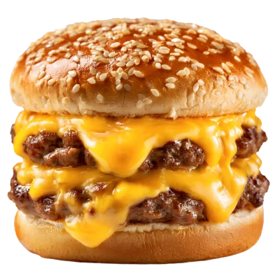 Double Cheeseburger With Melted Cheese