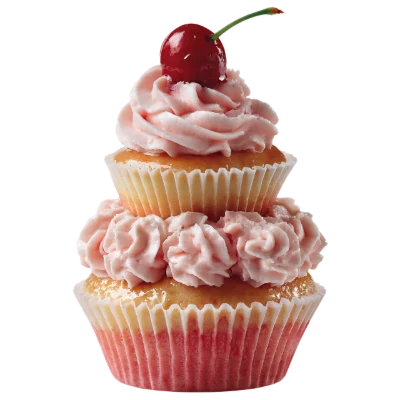 Double Stacked Cherry Cupcake