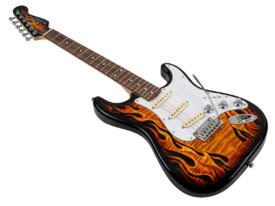 Electric Guitar With Flames