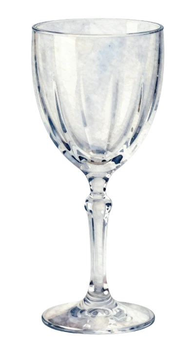 Empty Crystal Wine Glass