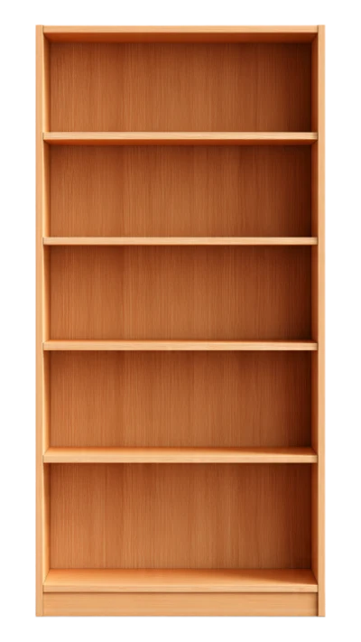 Empty Wooden Bookshelf