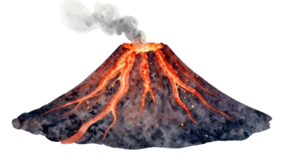 Erupting Volcano Illustration
