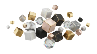 Floating 3D Render Cubes