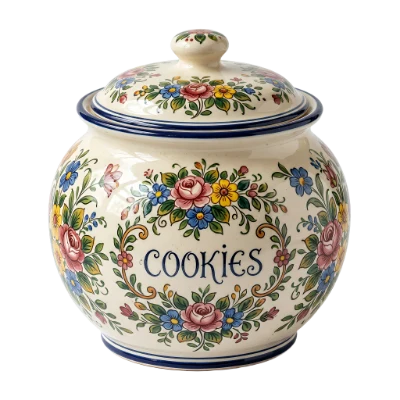 Floral Ceramic Cookie Jar
