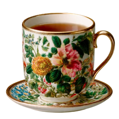 Floral Porcelain Tea Cup
