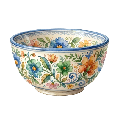 Floral Watercolor Ceramic Bowl