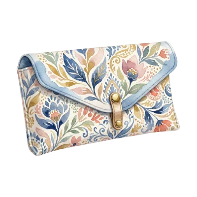 Floral Watercolor Clutch Bag