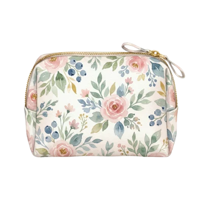 Floral Watercolor Cosmetic Bag