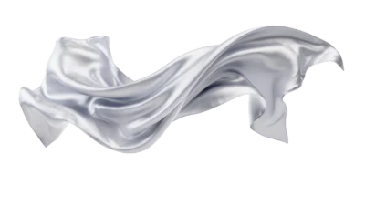 Flowing White Silk Fabric