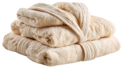 Folded Beige Bath Towels
