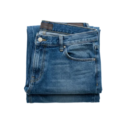 Folded Blue Denim Jeans