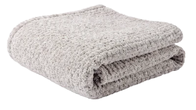 Folded Grey Fleece Blanket