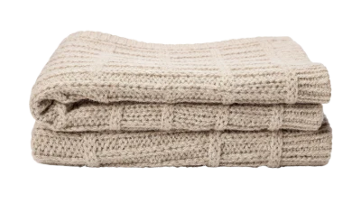 Folded Knitted Wool Blanket