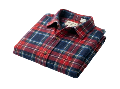Folded Plaid Flannel Shirt