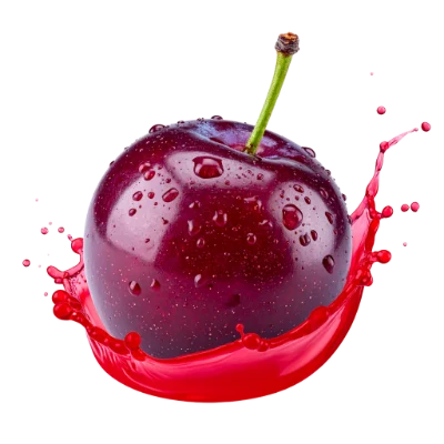 Fresh Cherry With Juice Splash