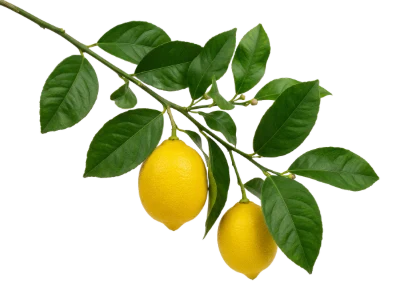 Fresh Lemons On Branch