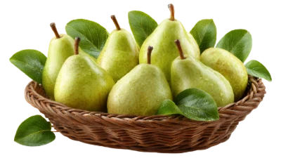 Fresh Pears In Basket