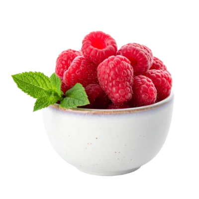 Fresh Raspberries In Bowl